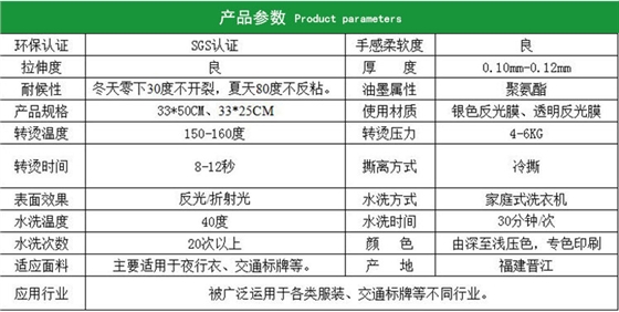 产品参数