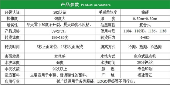 厚板烫画参数