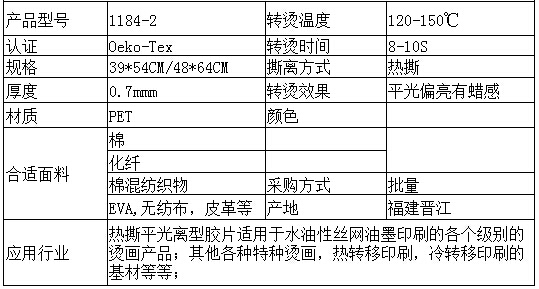 1184 热撕平光